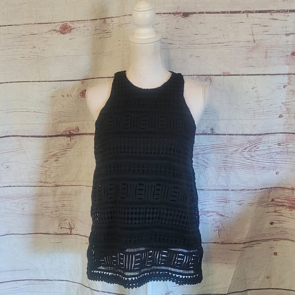 Vince Sleeveless Lace Overlay Top Size 6
